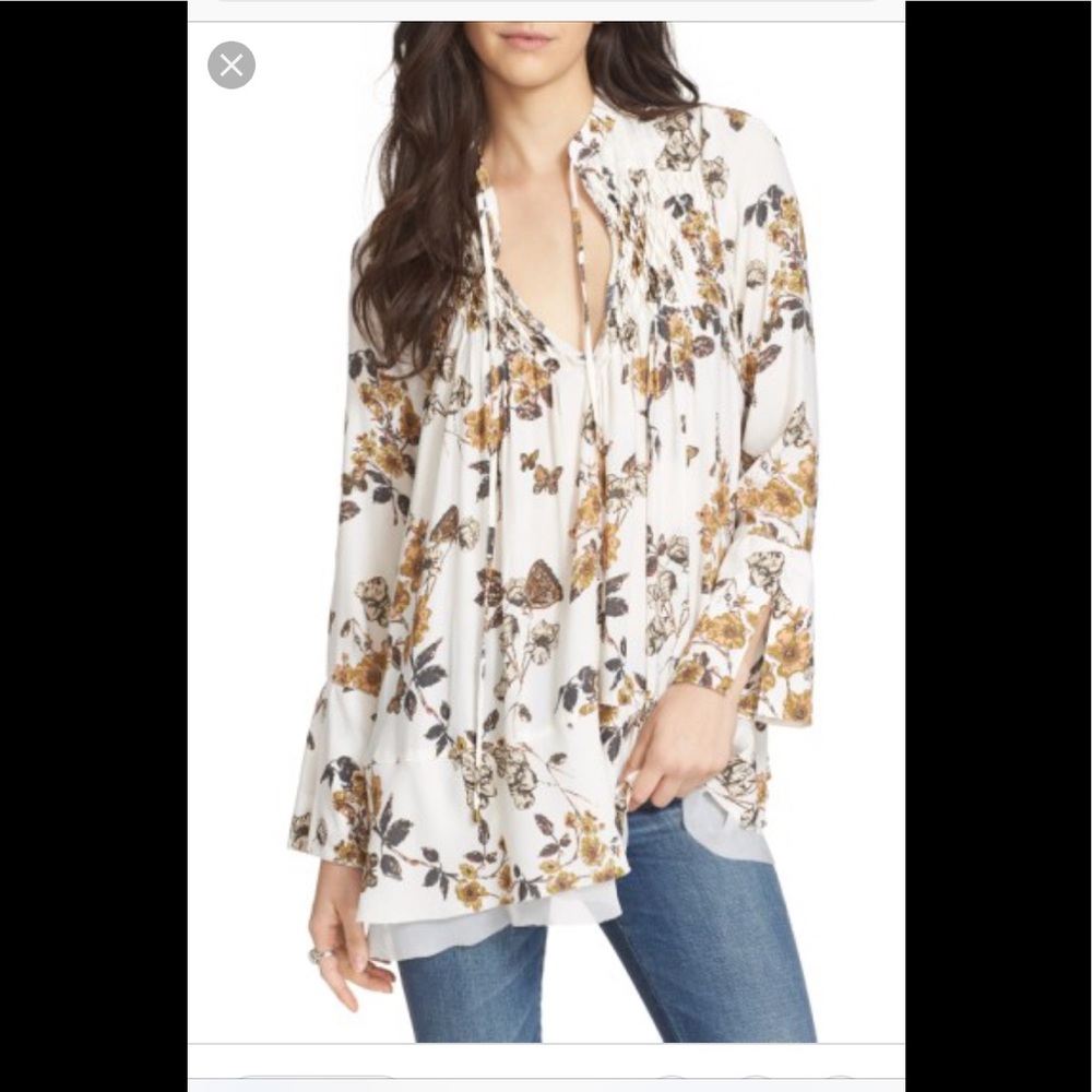 Free people flower blouse tunic
